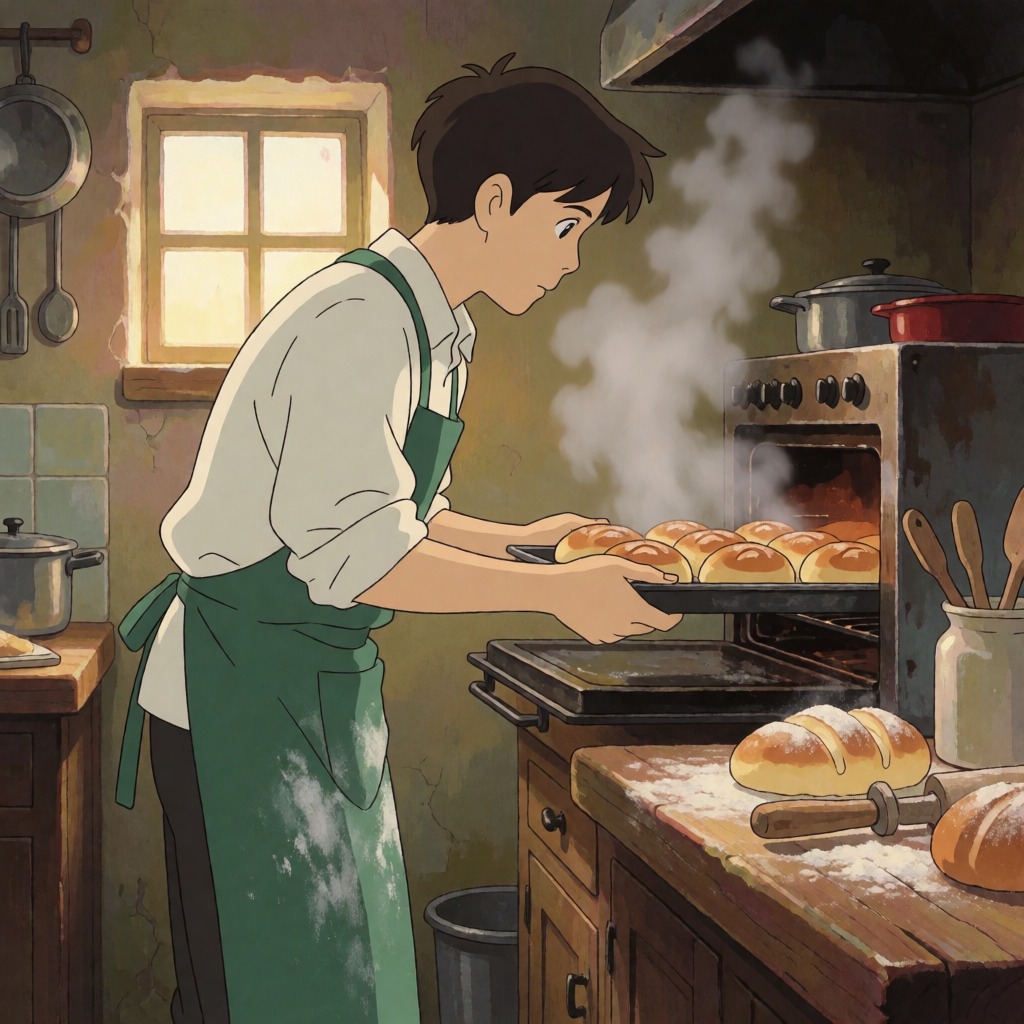 소금빵 굽는 아침